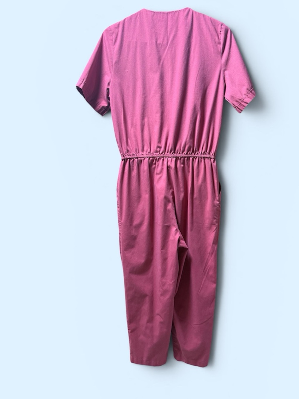 Vintage Pink Button-Front Utility Jumpsuit - Picture 4 of 5